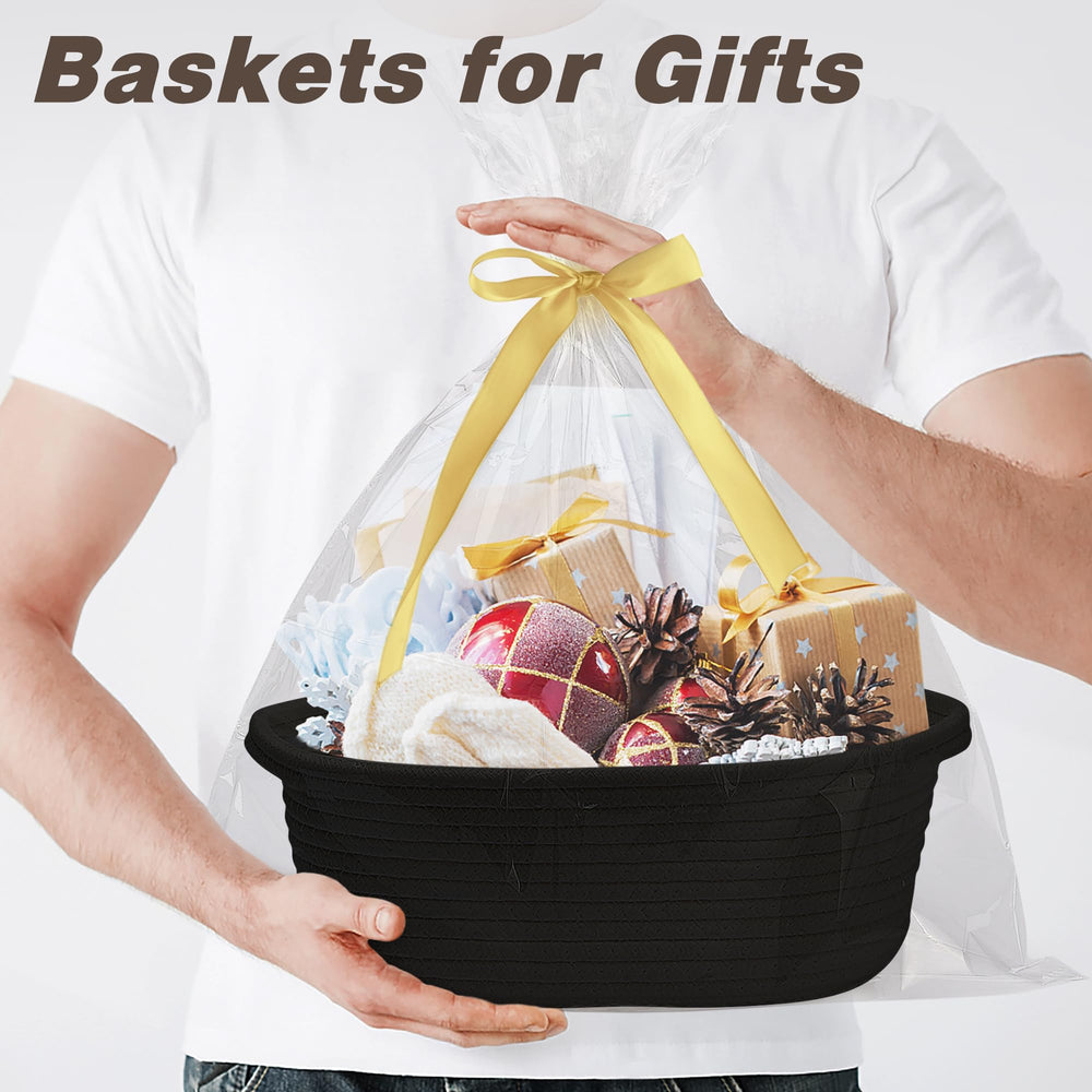 Pro Goleem rope basket with ribbon ideal for gift giving