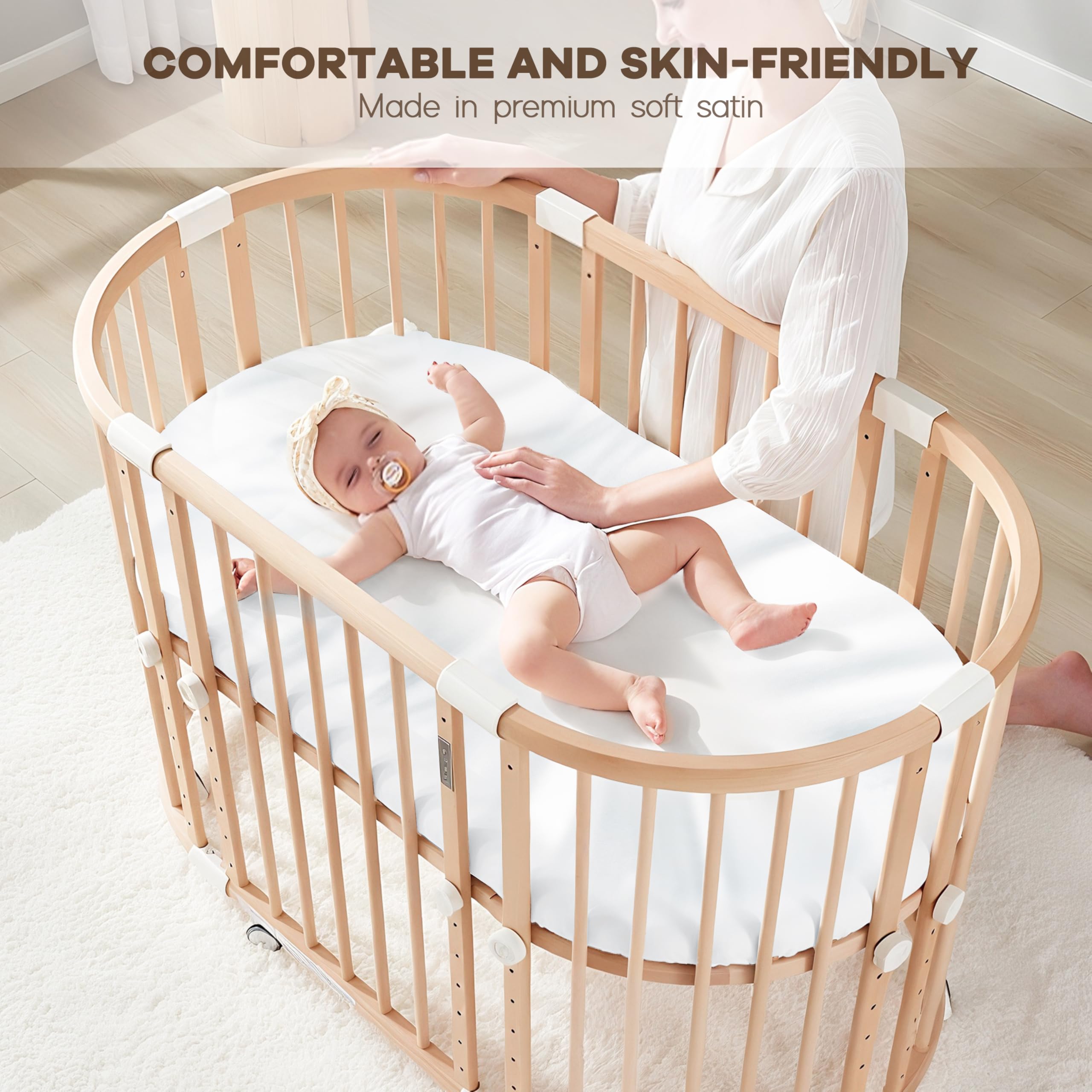 Pro Goleem Satin Bassinet Sheet OEKO-TEX certified material for safety