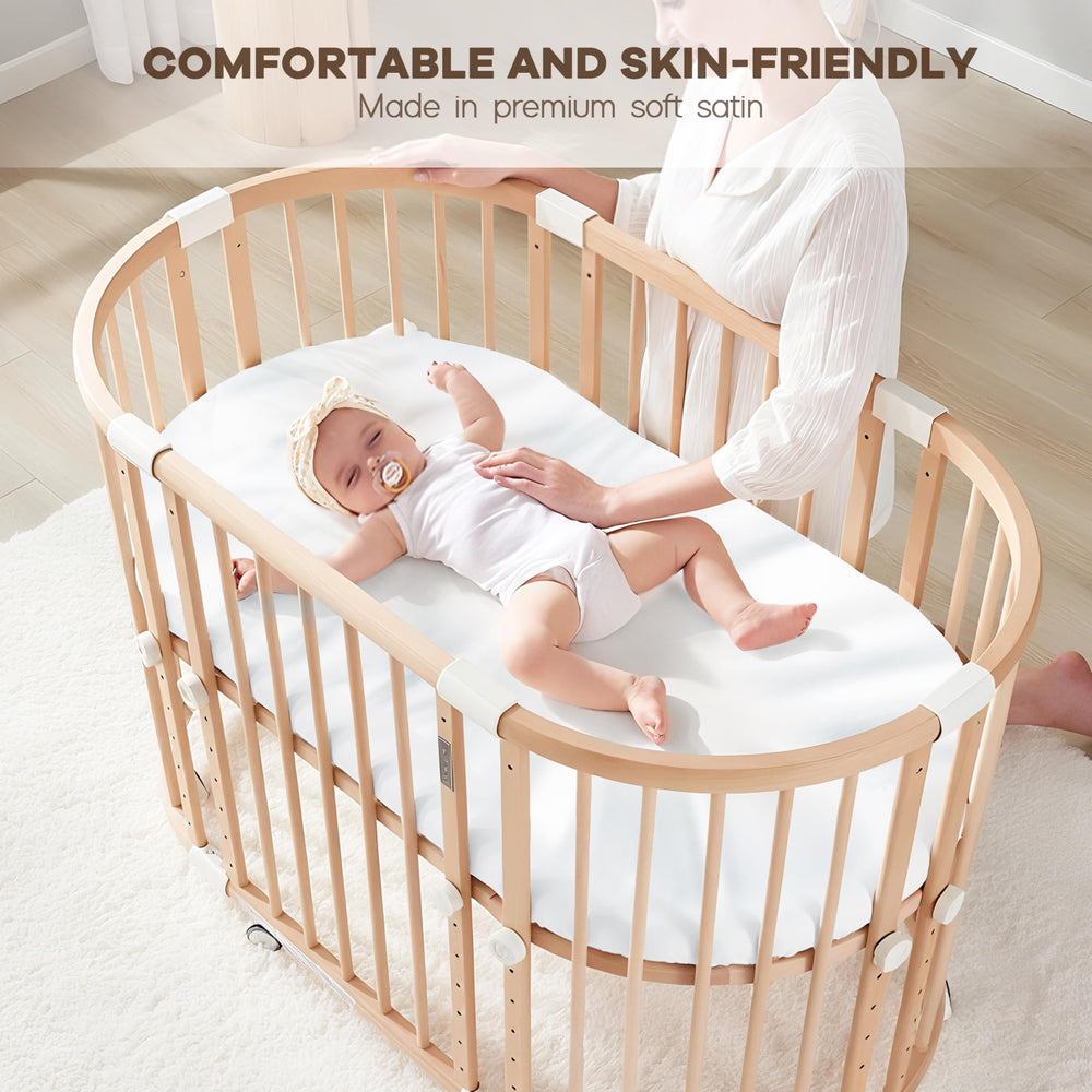 Pro Goleem Satin Bassinet Sheet OEKO-TEX certified material for safety