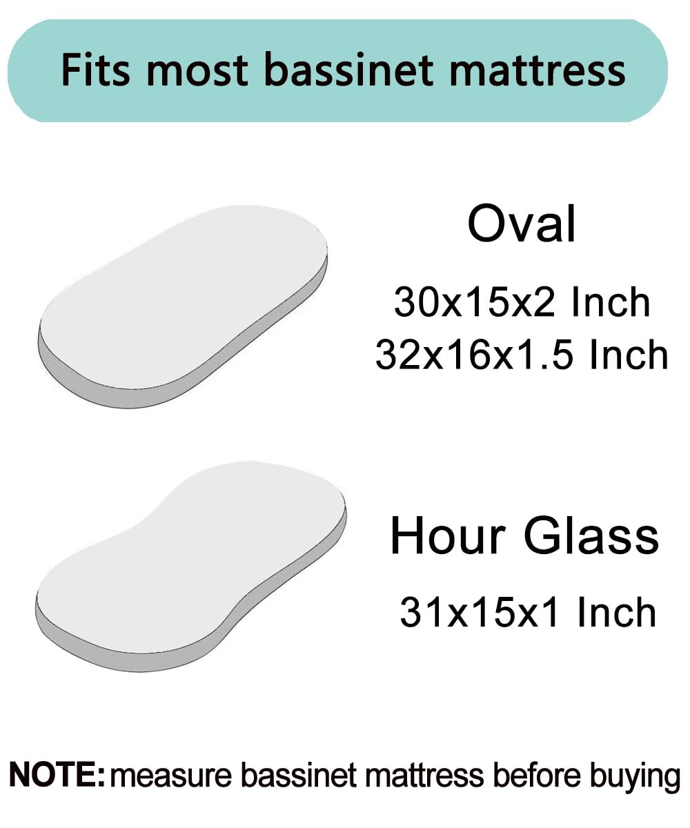 Pro Goleem satin bassinet sheet on oval cradle shows universal size compatibility