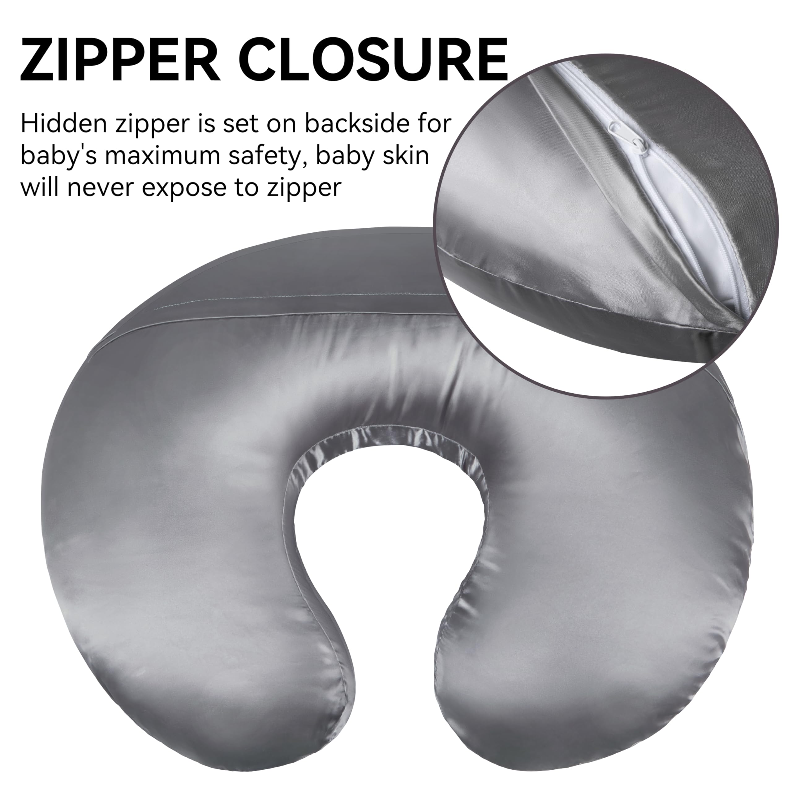 Pro Goleem satin nursing pillow cover fits standard infant pillows