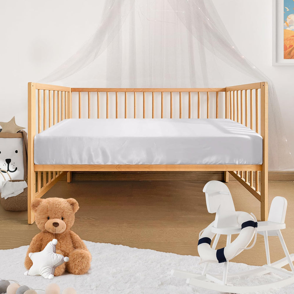 Elastic-hem Pro Goleem Satin Soft Crib Sheet ensures snug fit