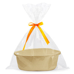 Pro Goleem small woven basket with gift bags for ready-to-gift packaging.