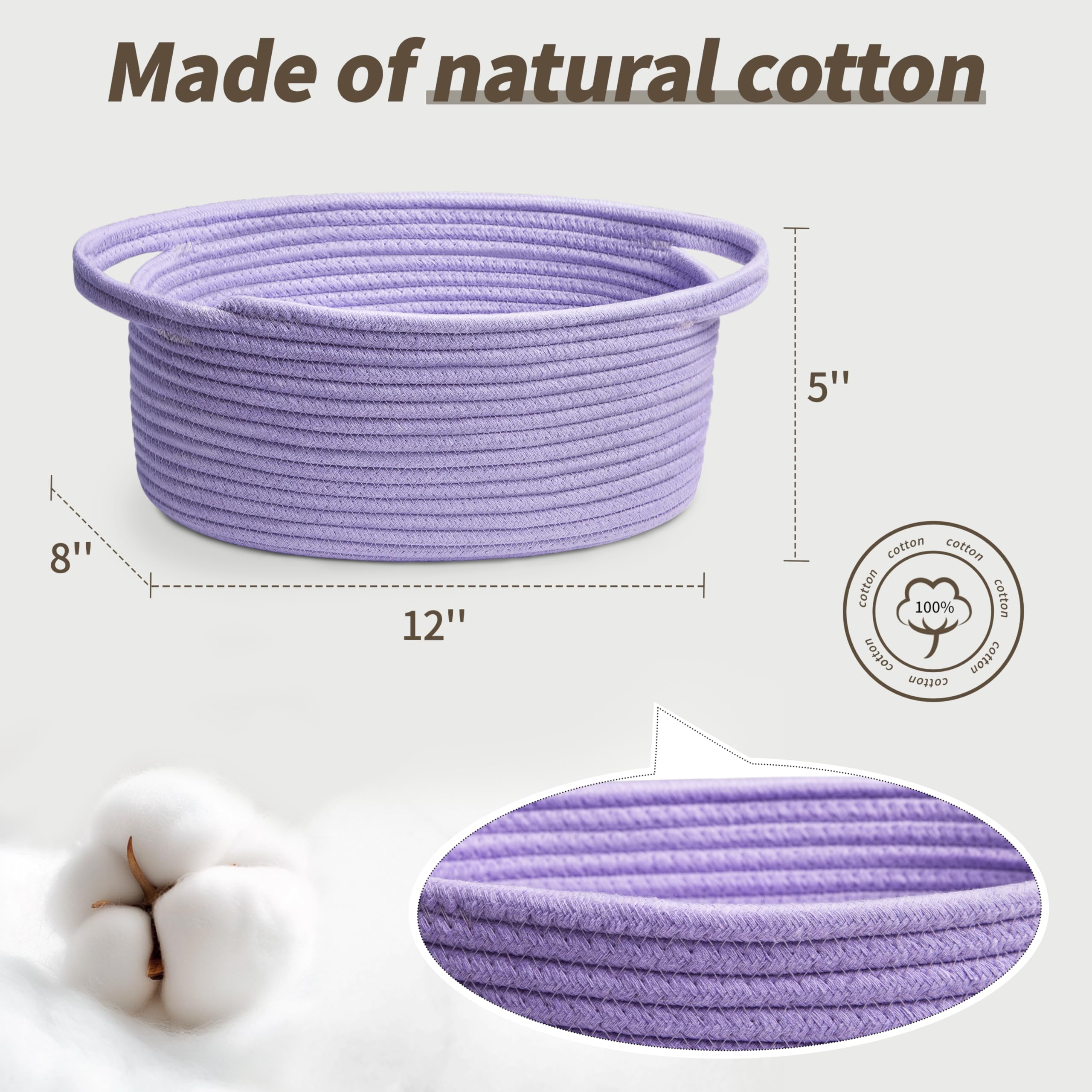 Pro Goleem small woven basket toy-storage with handles supports easy toy pickup and play area neatness.