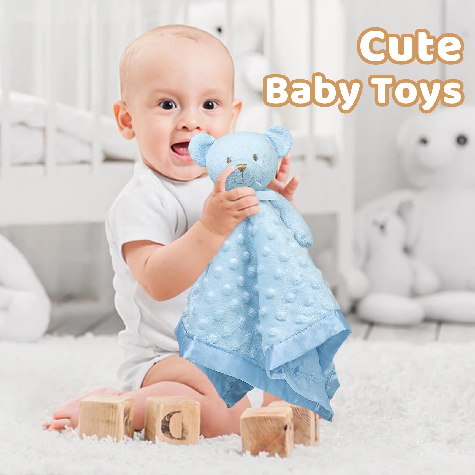 Pro Goleem Teddy Bear Lovey blue 16inch newborn gift option