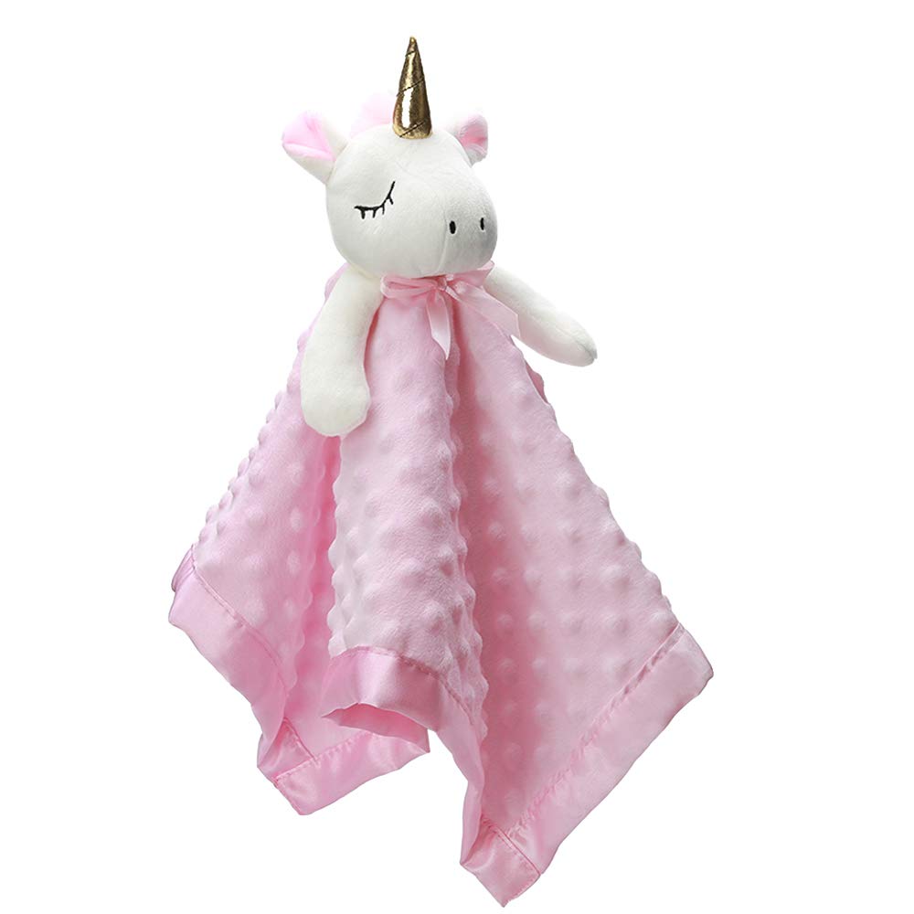 Pro Goleem Unicorn Lovey face close-up aids comforting sleep and reassuring baby.