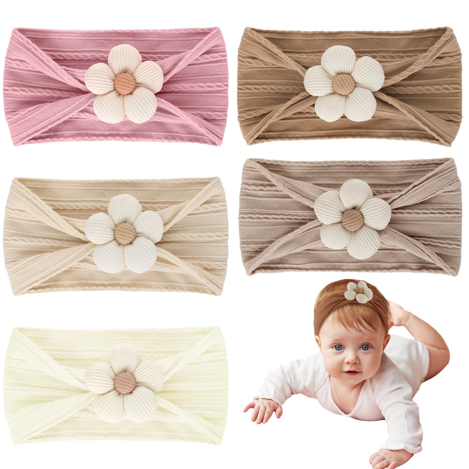 ProSuites beige flower headbands for everyday outfits and photo-ready looks