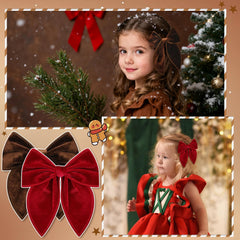 ProSuites Christmas velvet bow black clip pairs with any outfit for versatile styling.