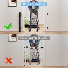 Probebi gate baseboard adjustment highlights safe fit without damaging baseboards.