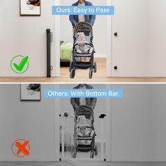 PRObebi gate bracket adjustable for baseboards prevents wall damage.