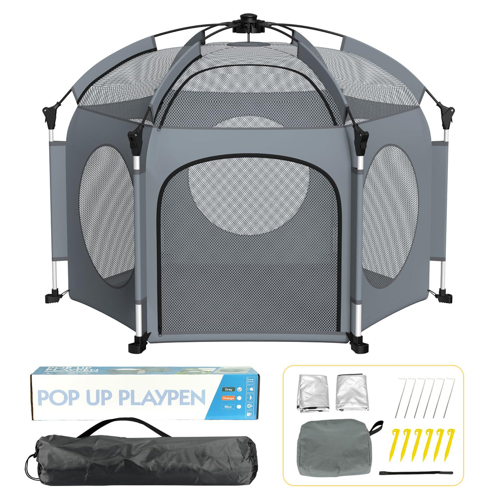 PRObebi portable pop up playpen setup demonstrates quick, secure assembly for hassle-free travel with kids.