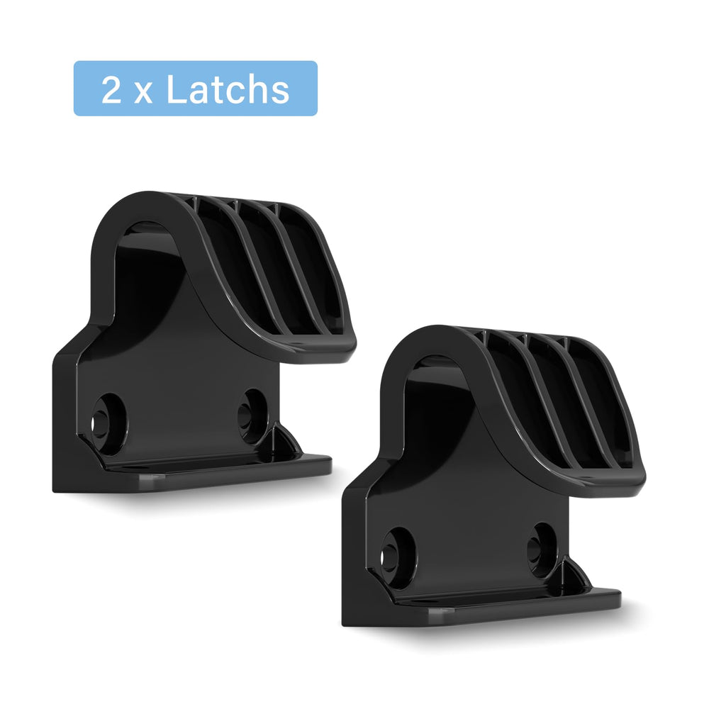 Probebi retractable gate in black featuring buckle closure for secure locking.
