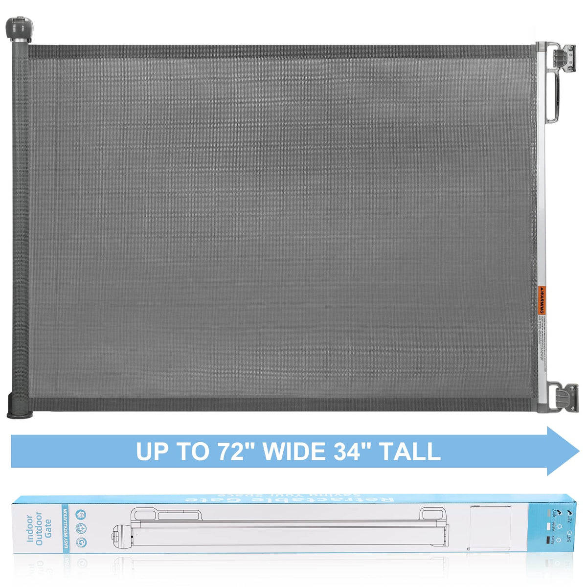 PRObebi retractable gate grey closed panel for safe indoor use