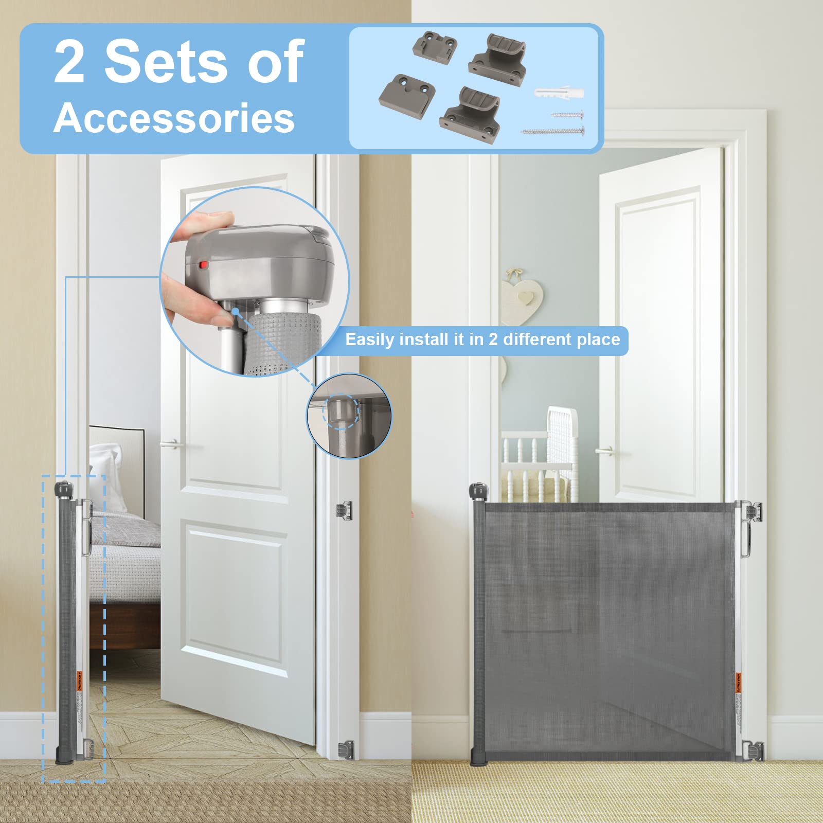 PRObebi outdoor-ready retractable gate with durable mesh