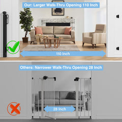 PRObebi retractable gate stands 34 inches tall for added child and pet protection.