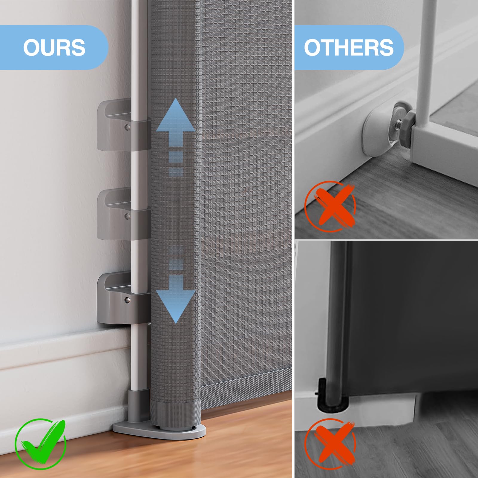 PRObebi retractable gate double-lock enables secure one-handed operation