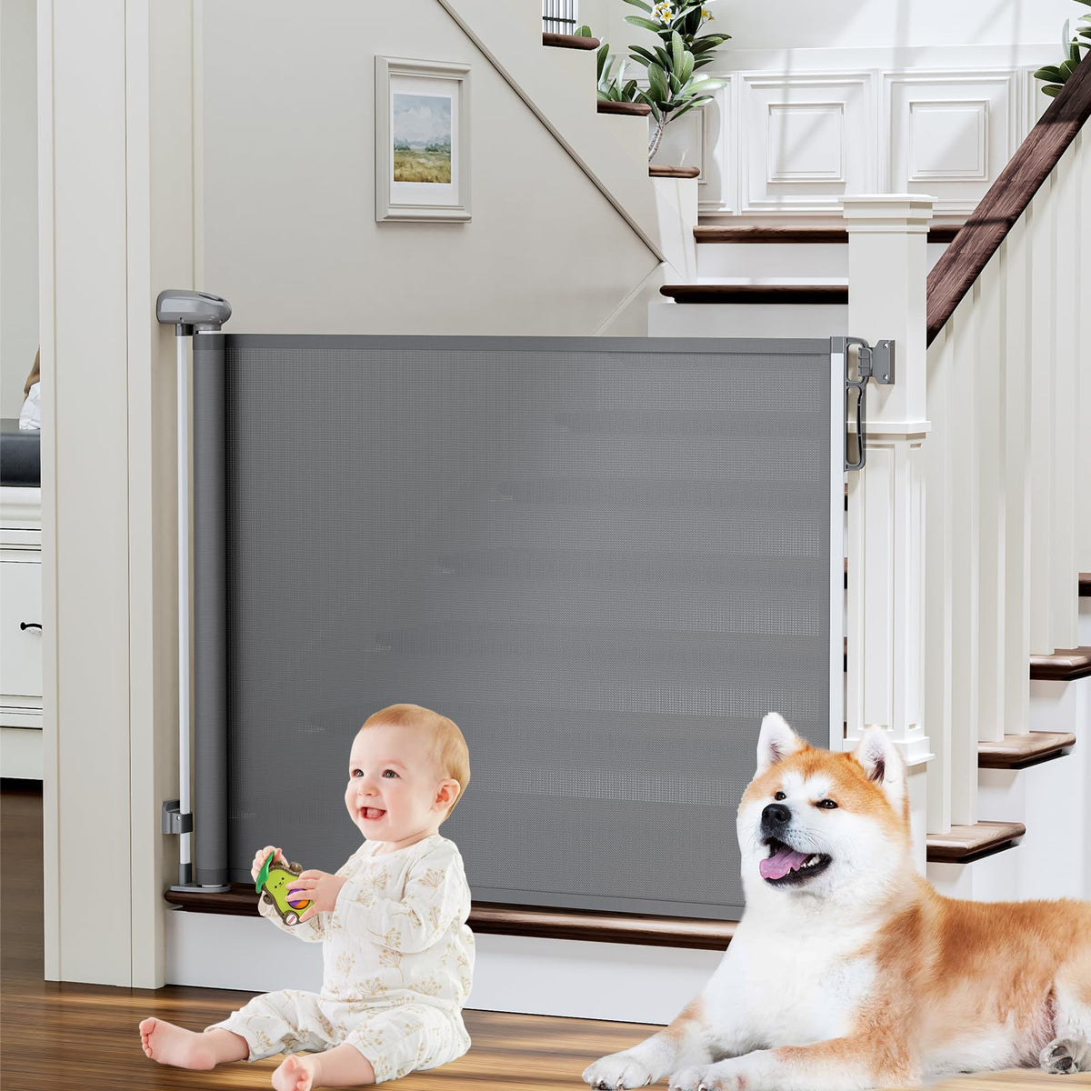 PRObebi retractable gate extended to 72 inches for stairs and doorways