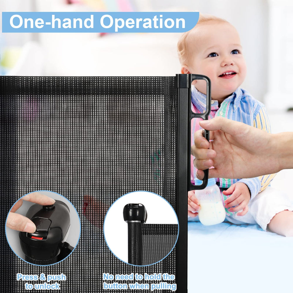 PRObebi retractable gate includes hardware for easy two-location installation.