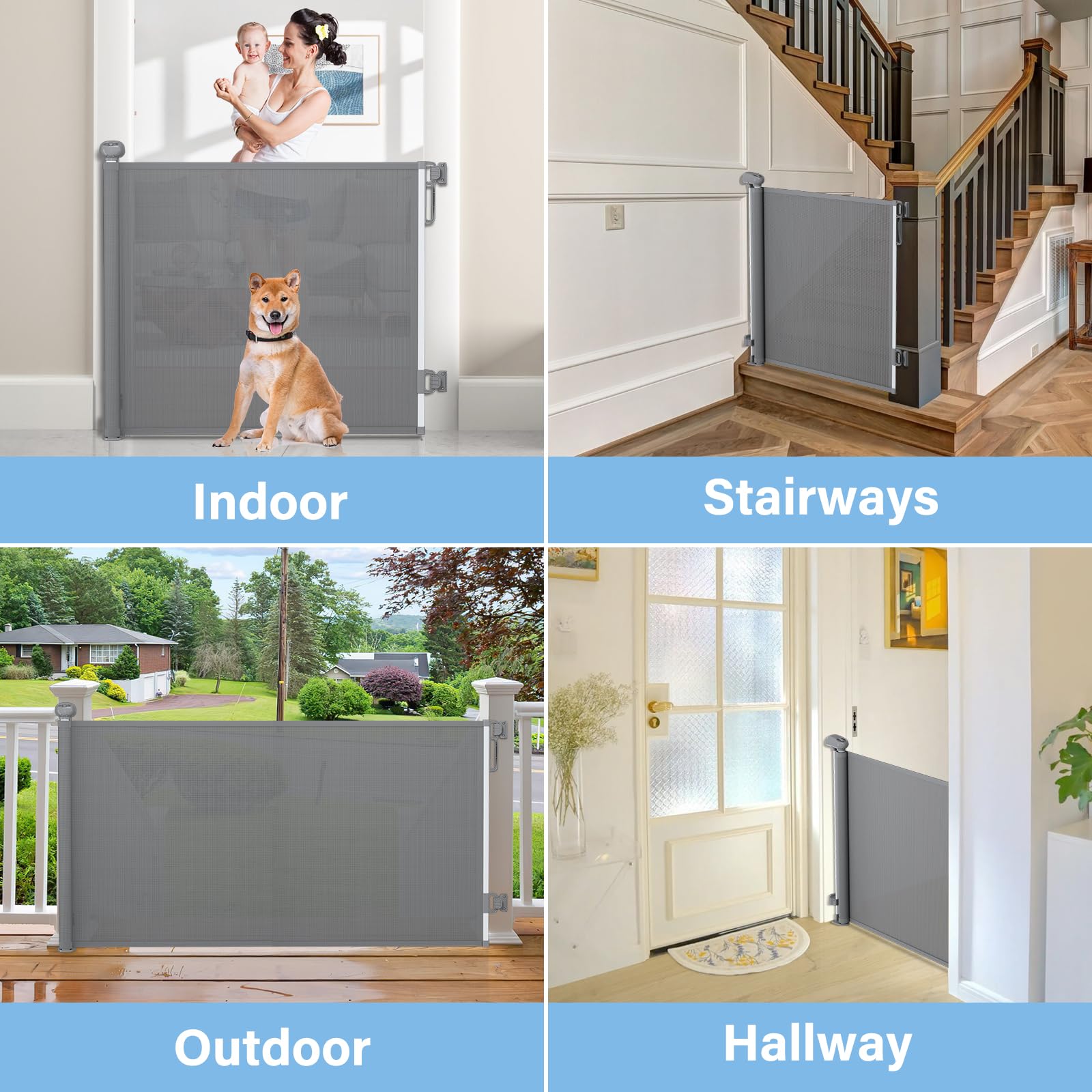 PRObebi retractable gate suitable for indoor or outdoor use