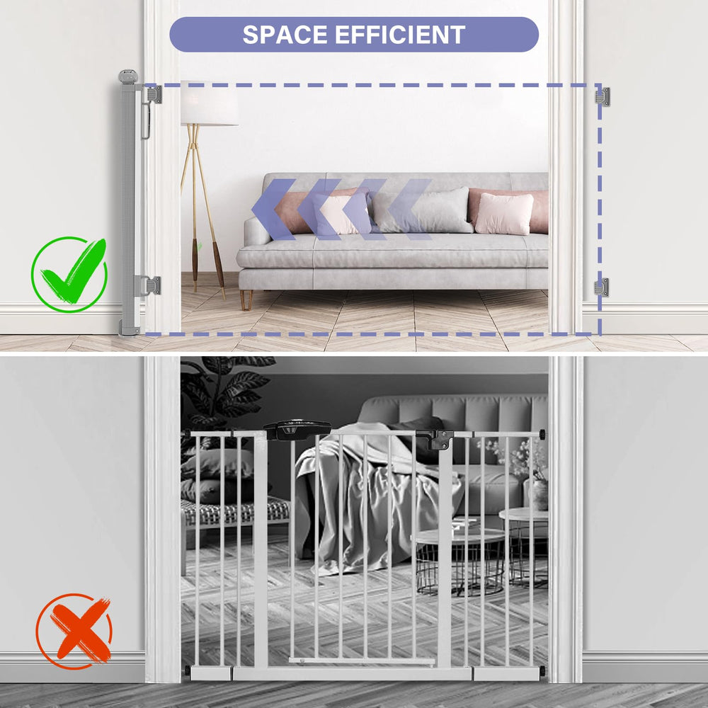 PRObebi gate showcases no bottom rails, reducing trip hazards.