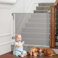PRObebi retractable gate extended to 54 inches for wide doorways and stairs.