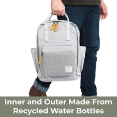 Product of the North Elkin backpack inside pockets showing organized space for bottles and diapers.