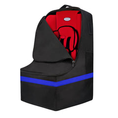 ProFaster blue car seat travel bag front view for gate-check convenience and protection