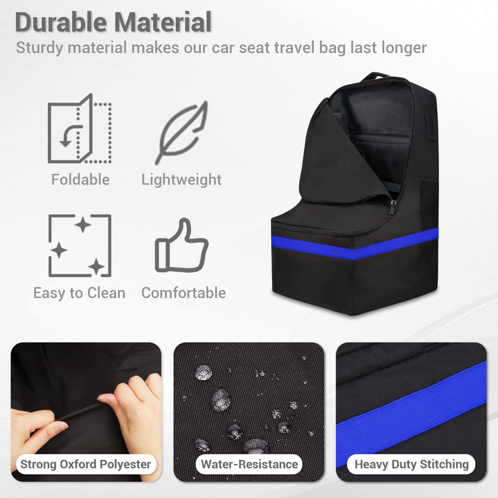 ProFaster blue oxford fabric highlights durable, water-resistant construction for travel