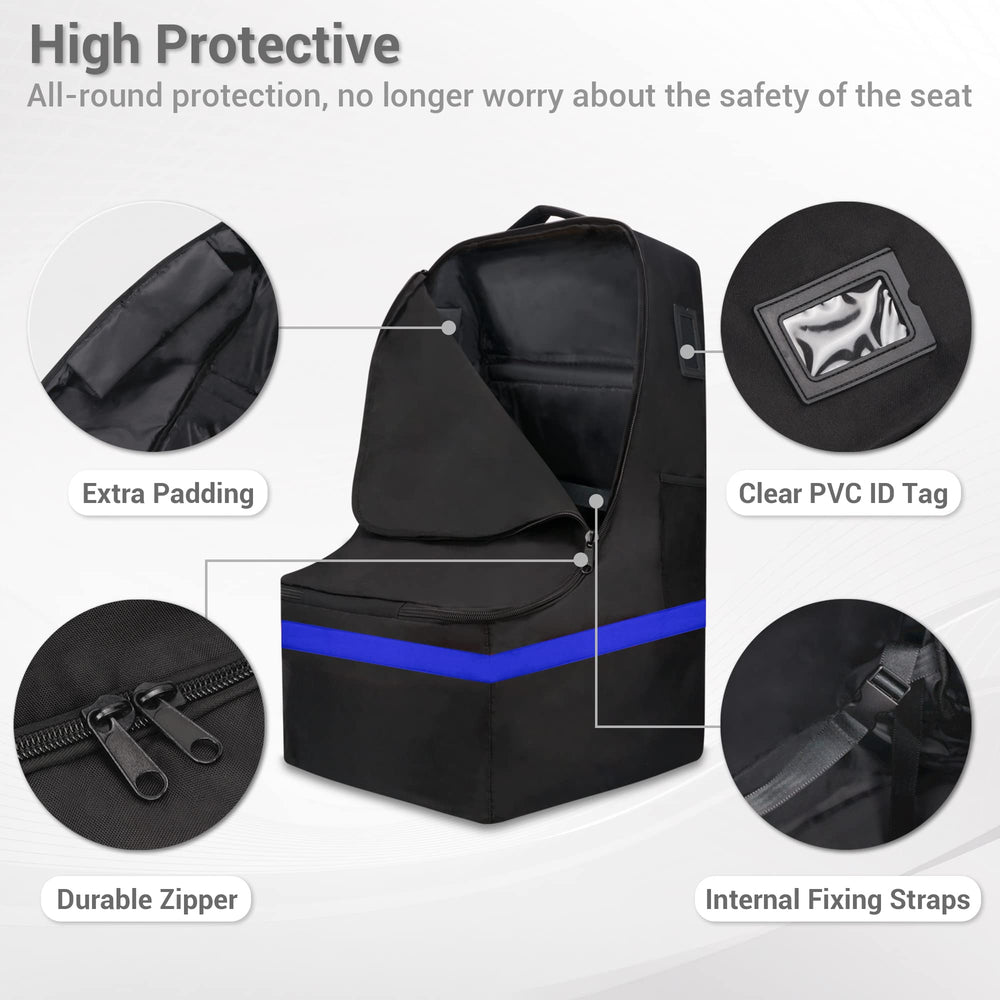 ProFaster blue bag side ID slot keeps traveler ID handy during screening