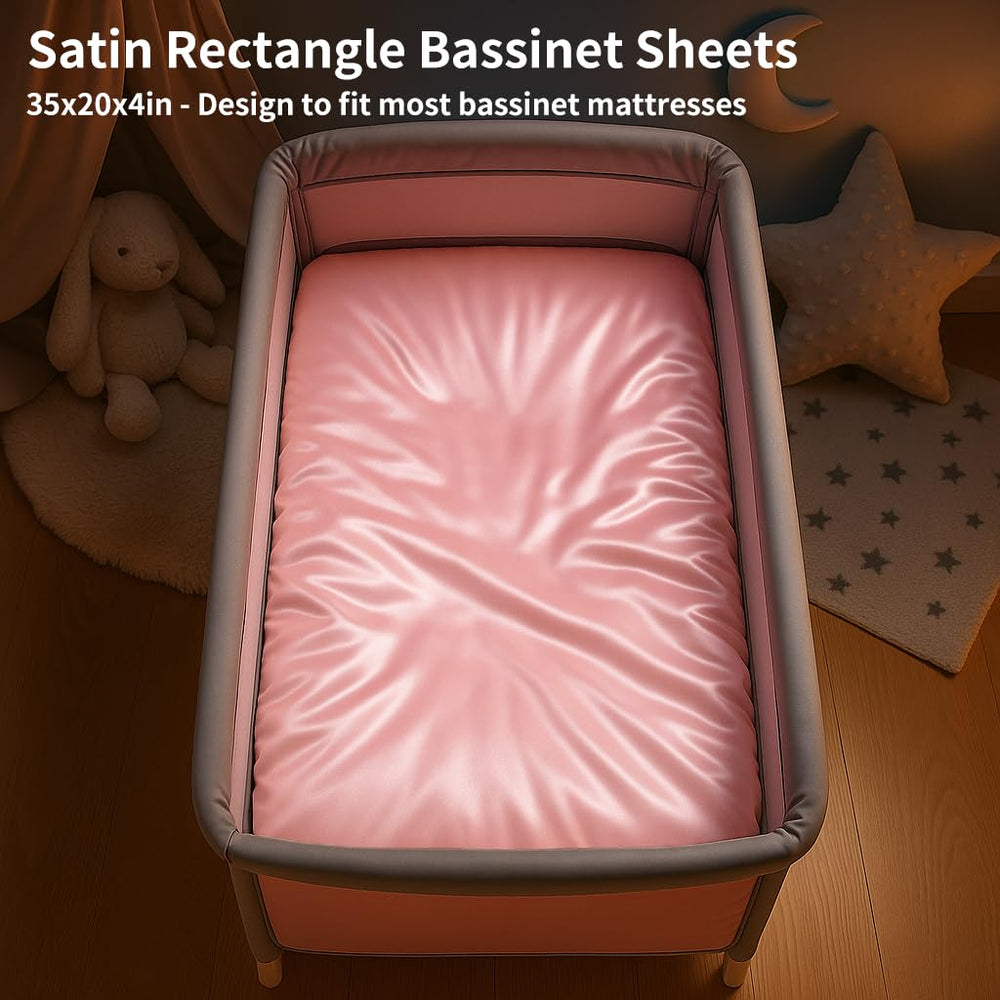 Pro Goleem satin sheet highlights hair-friendly frictionless feel for smooth baby hair.