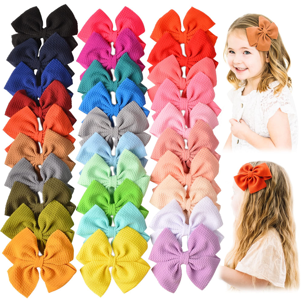 Prohouse 30-pc baby girls hair bows with alligator clips for secure everyday styling.