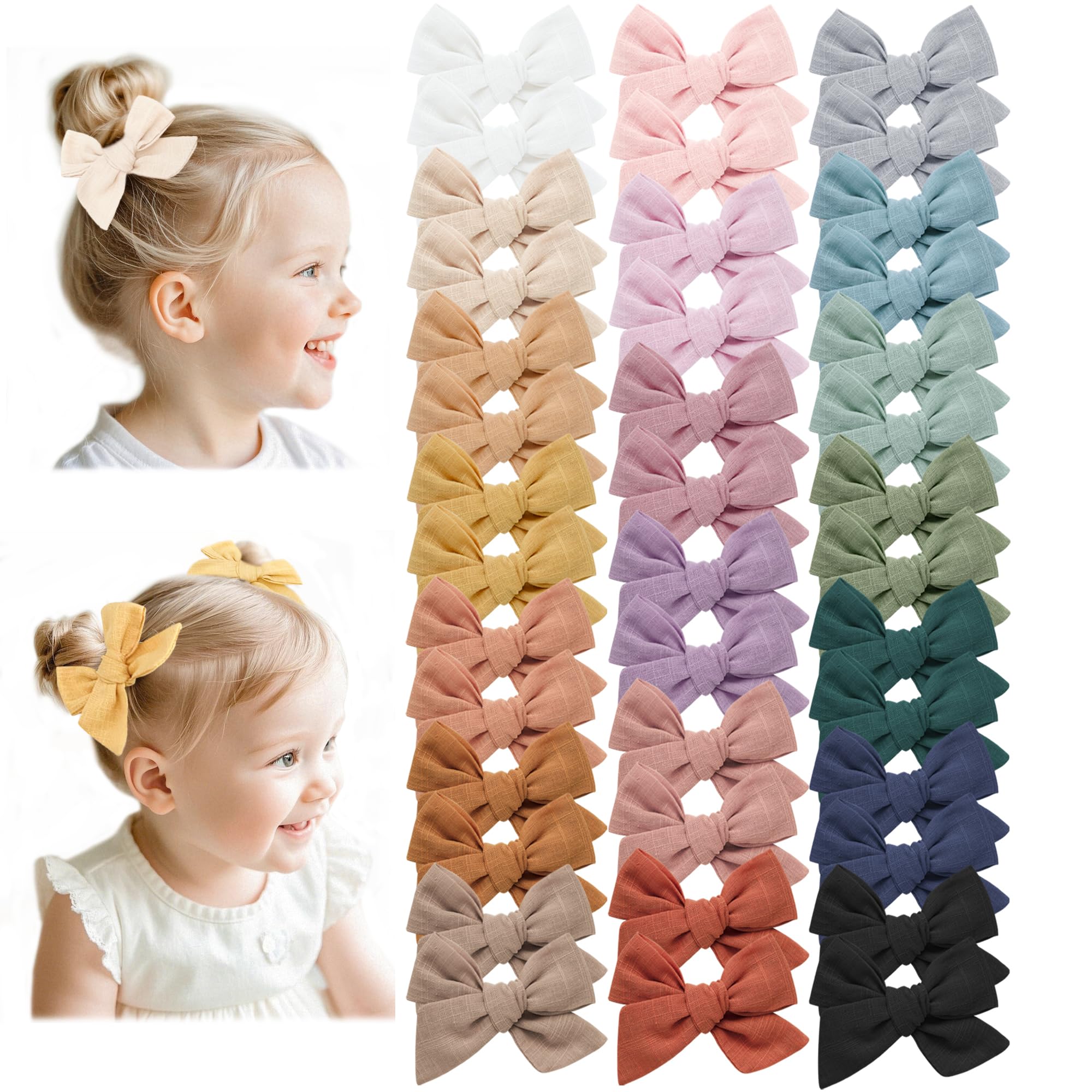 Prohouse 40pcs pack—a colorful bows set for everyday wear, secure all-day hold.