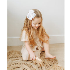 Prohouse baby bows with 4-5 inch size suit double ponytails and braids.
