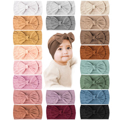 Prohouse 20-color nylon headbands laid out for versatile baby outfits.