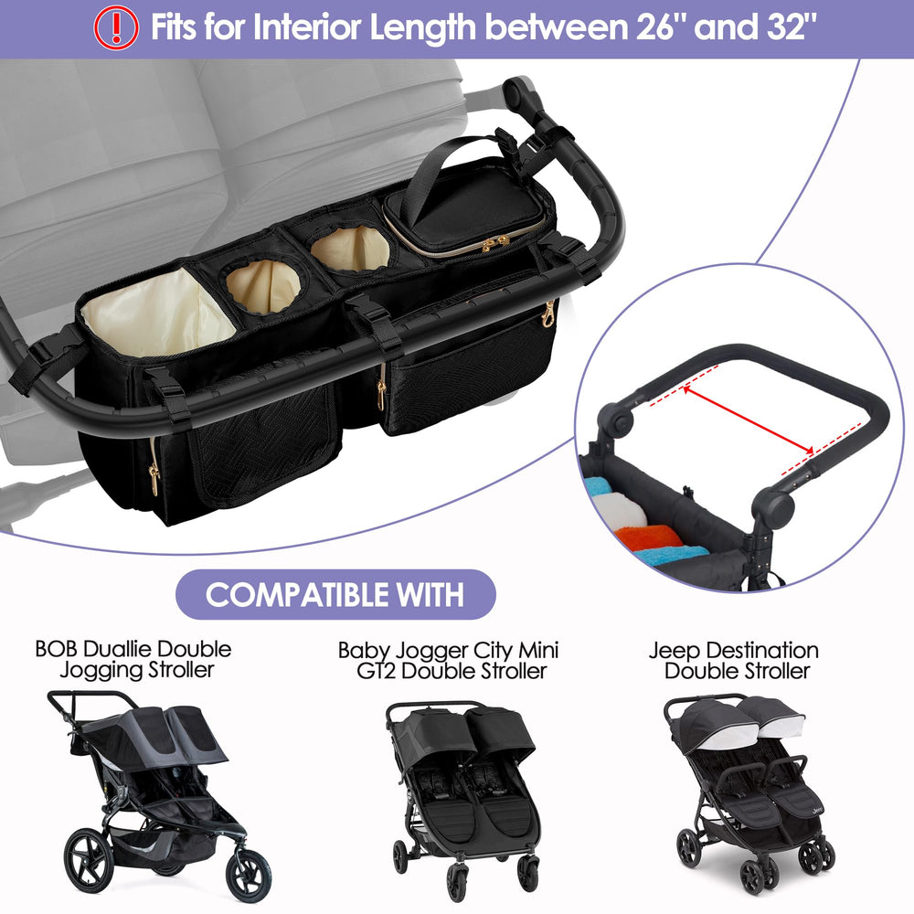 Prokva stroller organizer cup-holder close-up for easy access to drinks