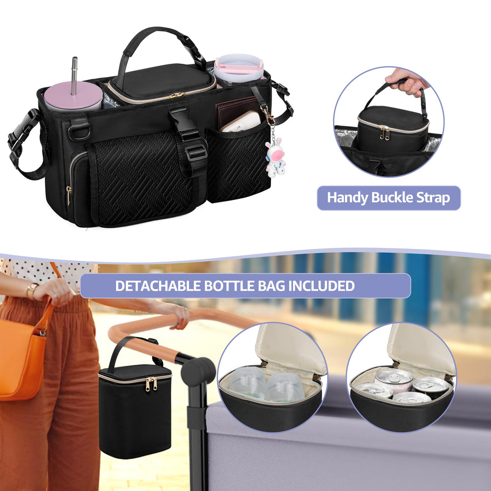 Prokva detachable cooler bag keeps milk warm or cold on outings.