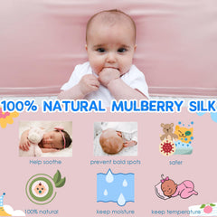 PROMEED 100-momme silk bassinet-slip close-up highlights soft, friction-reducing fabric