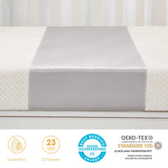 PROMEED baby sleep scene silk bassinet sleeve demonstrates smooth surface reducing friction.