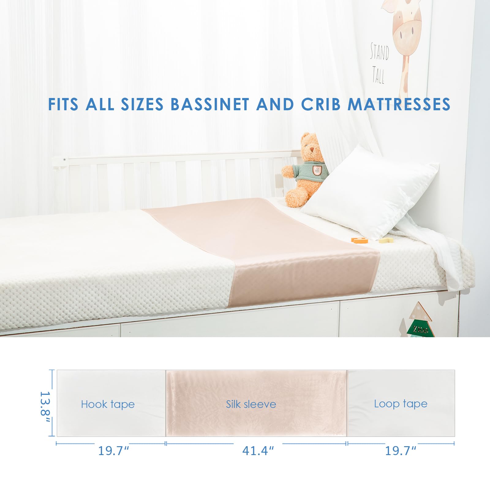 PROMEED crib sleeve fit across crib widths with adjustable magic tape