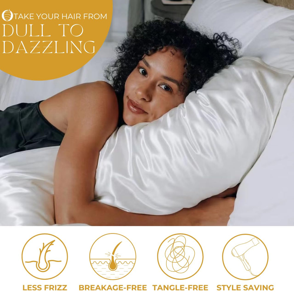 PROMEED silk pillowcase with zipper keeps pillow secure overnight