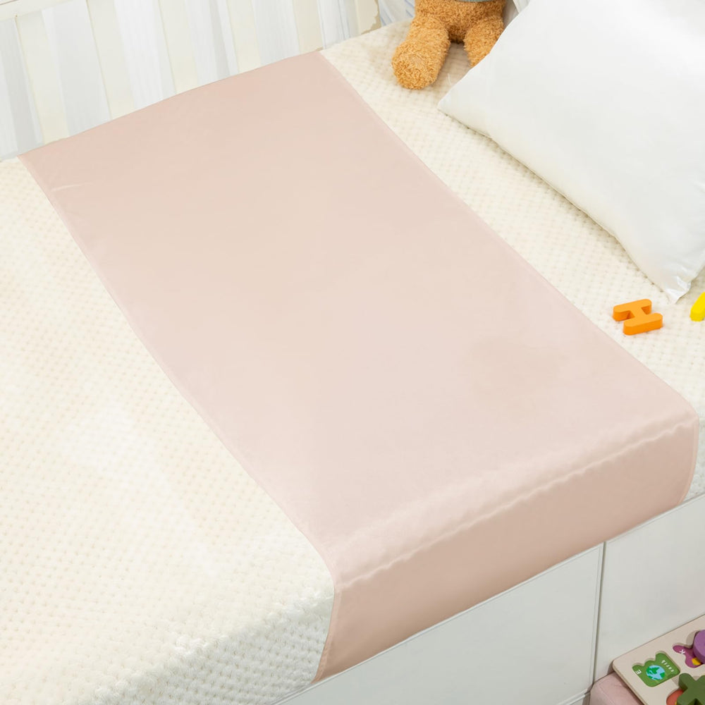 PROMEED silk crib sleeve close-up shows smooth mulberry fabric for baby comfort