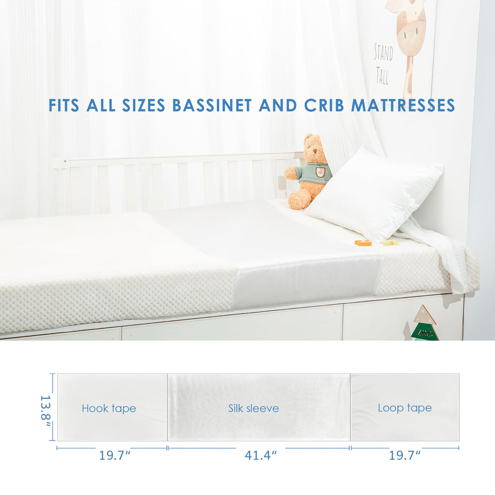 PROMEED adjustable-fit crib slip demonstrates compatibility with most standard mattresses