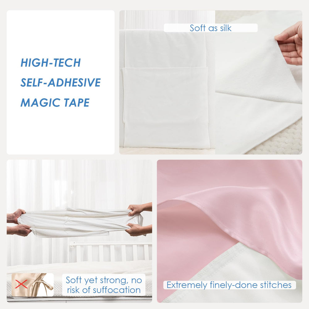 PROMEED silk crib slip adjustable magic-tape ensures versatile fit for most cribs