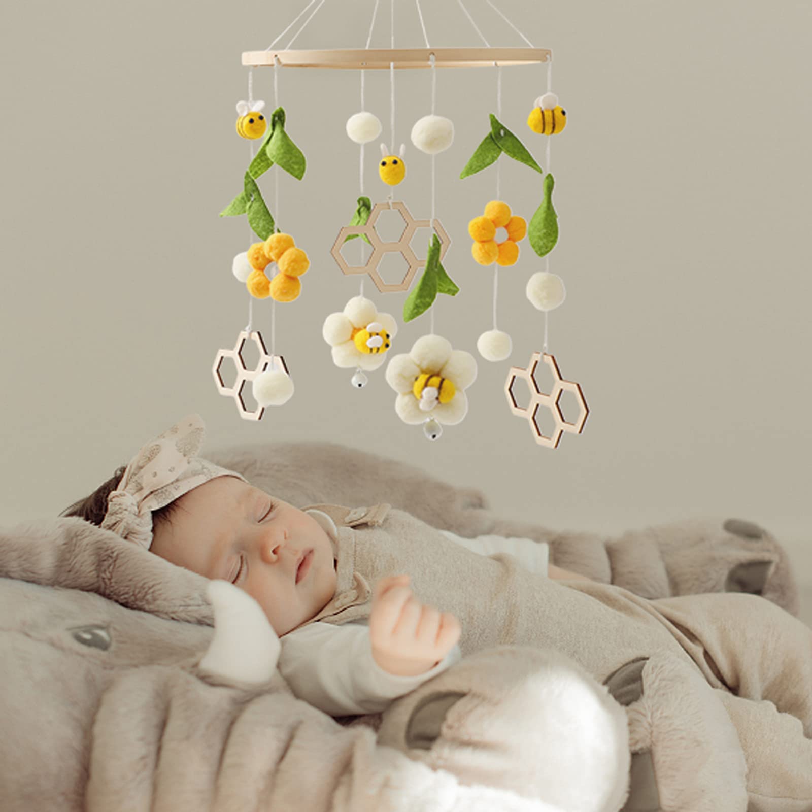Promise Babe bee decoration soft mobile adds playful bee accents to crib decor.
