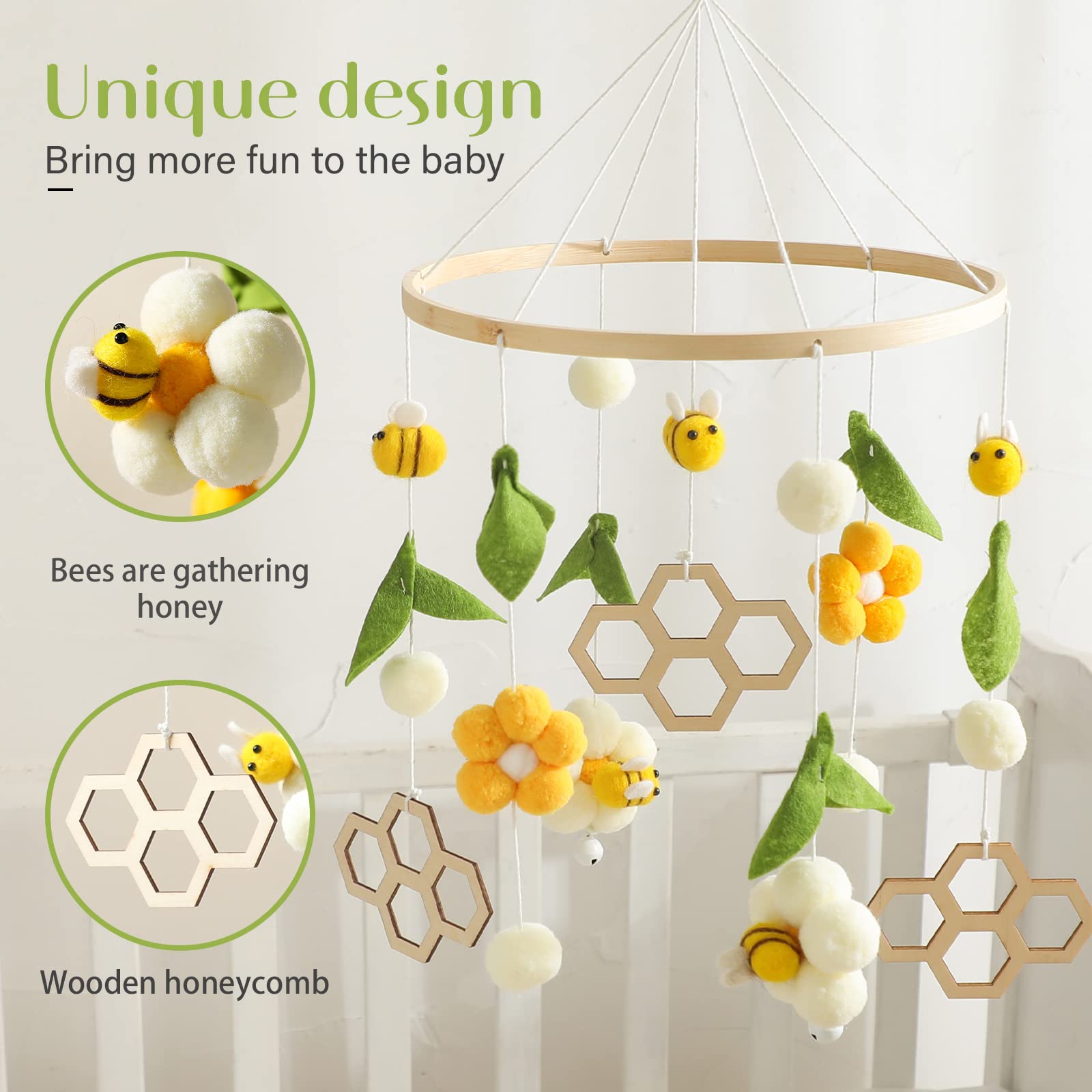 Promise Babe handmade wool figures highlight craftsmanship and comforting nursery appeal.