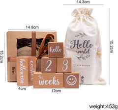 Promise Babe milestone blocks with smiley and love designs for cute portraits.