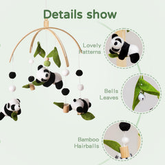 Promise Babe panda-mobile handmade felt animals showcase detailed craftsmanship