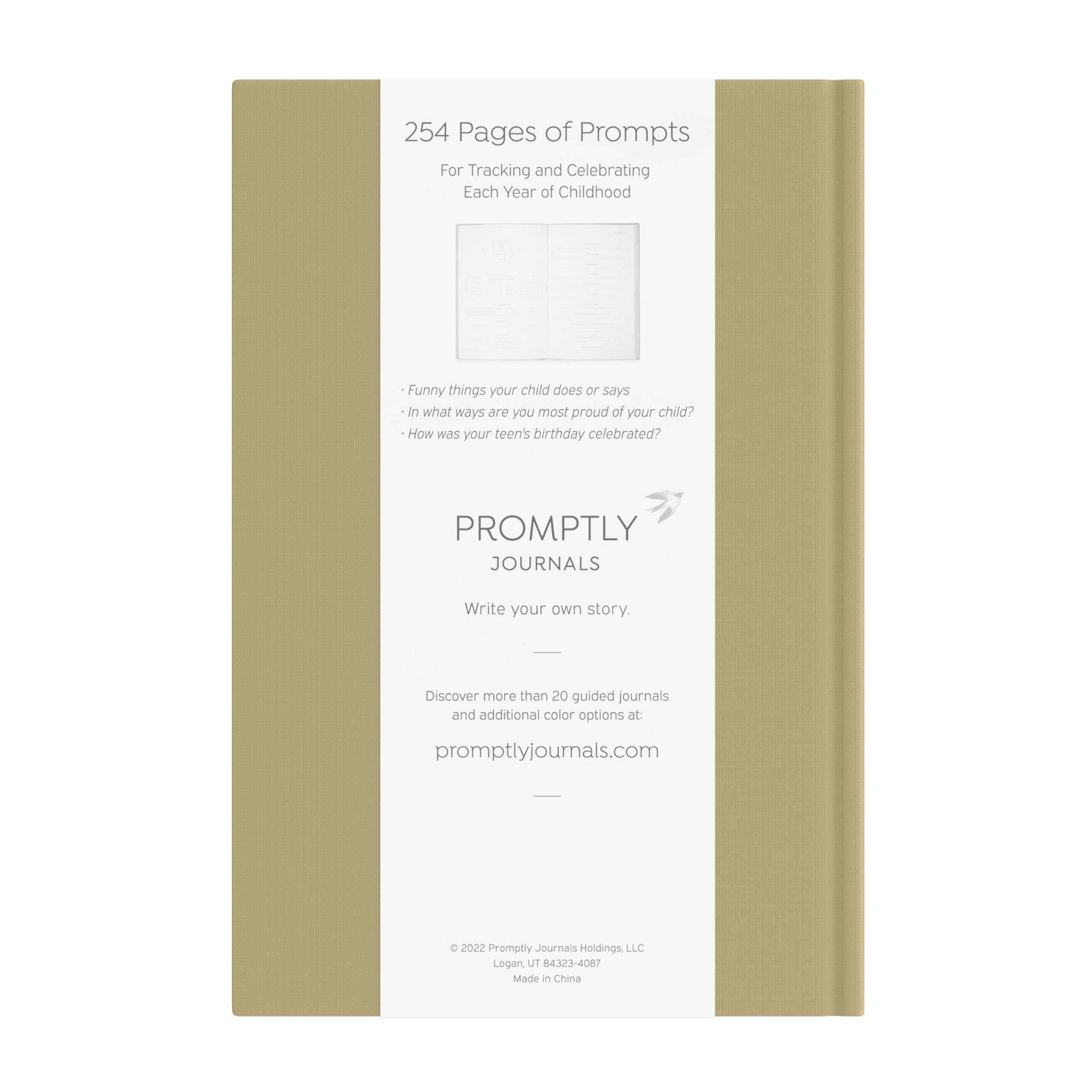 Promptly Journals embossed-linen-cover closeup highlights premium keepsake quality.