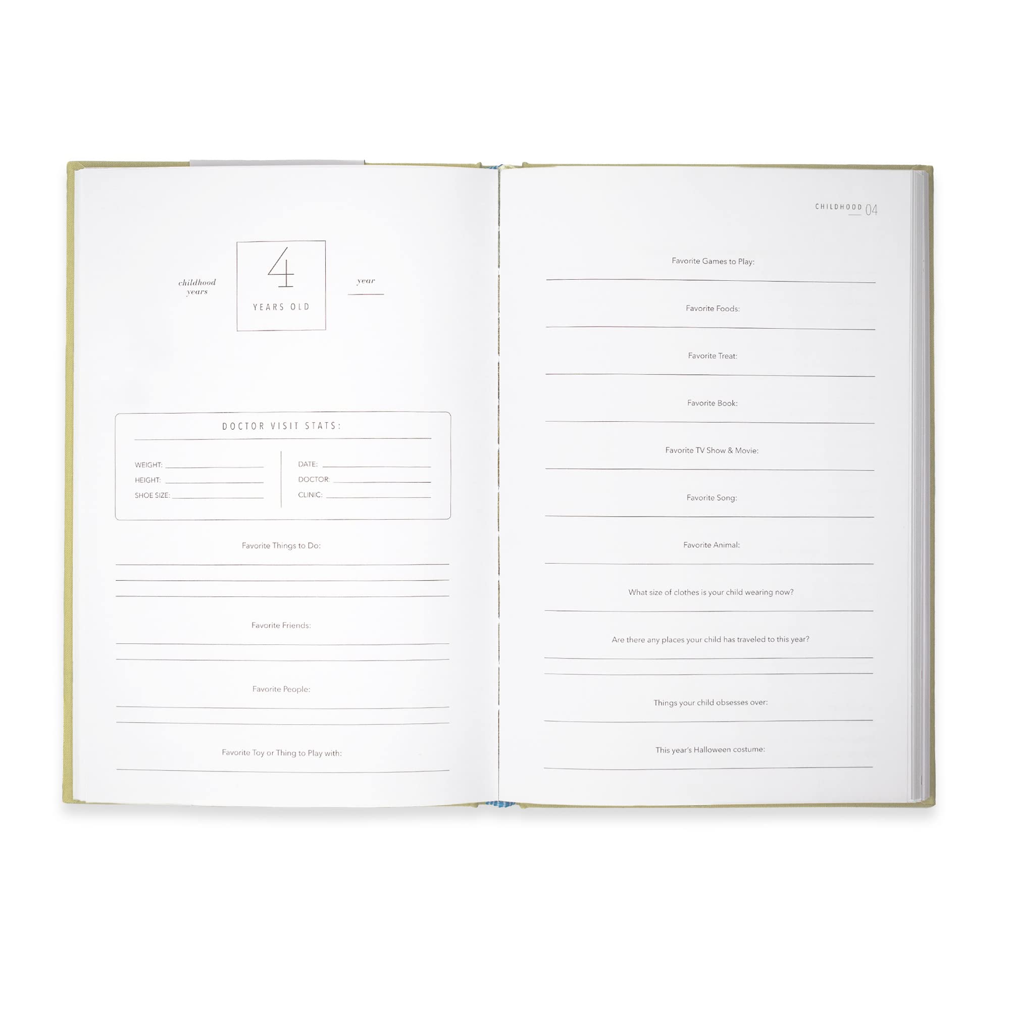 Promptly Journals hardcover in sage-green spine communicates long-lasting family memories.