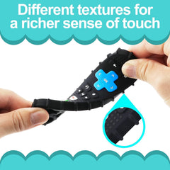 PRONY silicone game controller teether front view for chewing and visual appeal.